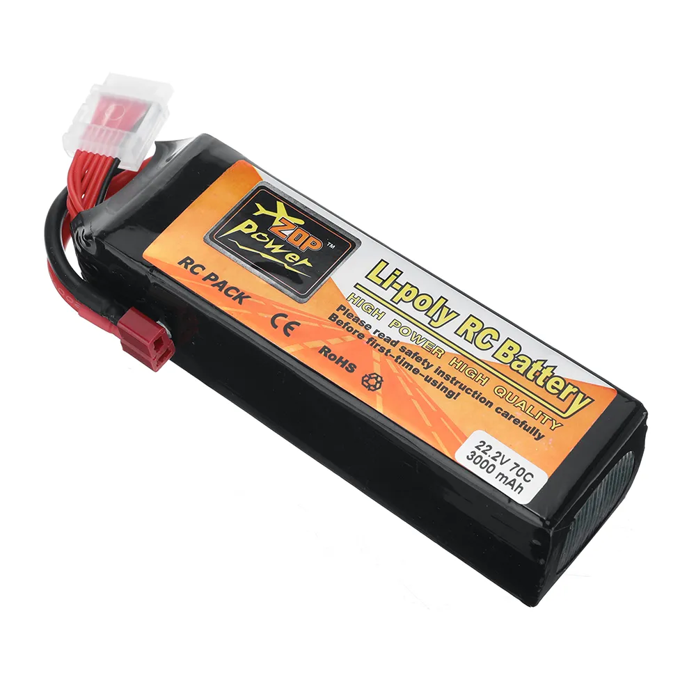 ZOP Power 22.2V 3000mAh 70C 6S LiPo Battery T Plug for RC Car ZOP Power 22.2V 3000mAh 70C 6S LiPo Battery T Plug for RC Car