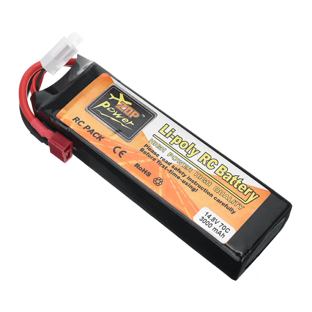 ZOP Power 14.8V 3000mAh 70C 4S LiPo Battery T Plug for RC Car ZOP Power 14.8V 3000mAh 70C 4S LiPo Battery T Plug for RC Car