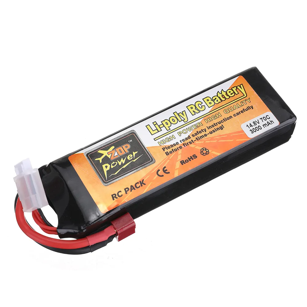 ZOP Power 14.8V 3000mAh 70C 4S LiPo Battery T Plug for RC Car ZOP Power 14.8V 3000mAh 70C 4S LiPo Battery T Plug for RC Car