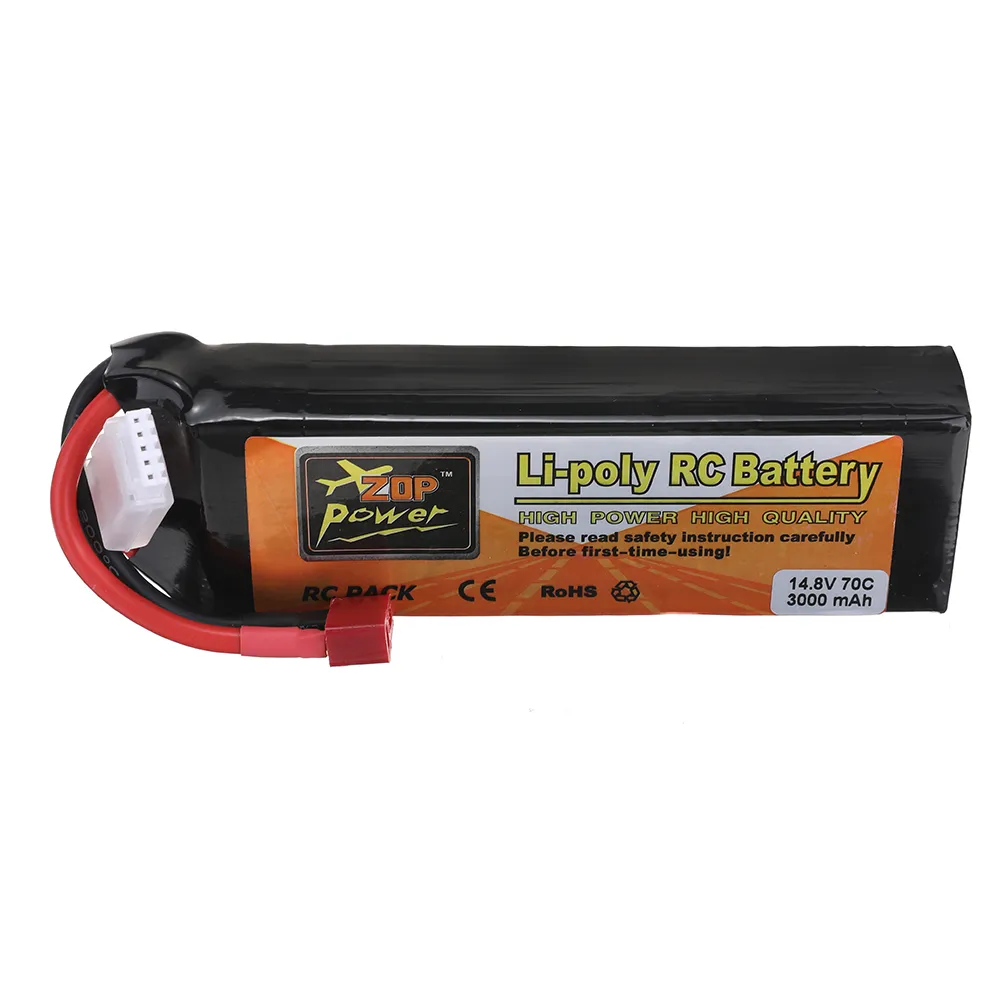 ZOP Power 14.8V 3000mAh 70C 4S LiPo Battery T Plug for RC Car ZOP Power 14.8V 3000mAh 70C 4S LiPo Battery T Plug for RC Car