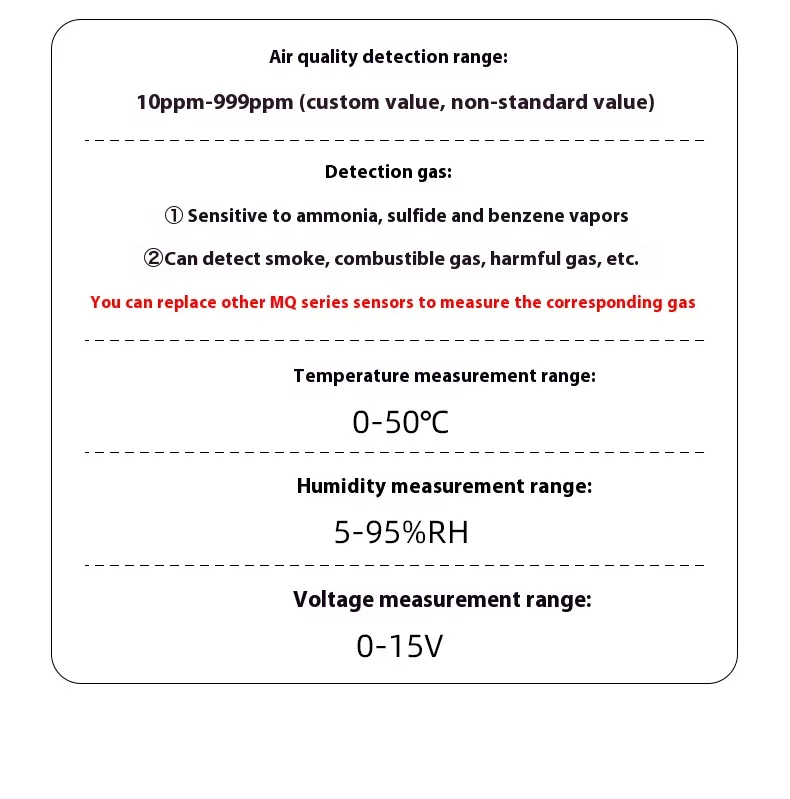 Air Quality Temperature Humidity Voltage Detection Kit Multi Gas Sensor Support MQ Series PCB Board Comprehensive Environmental Monitoring