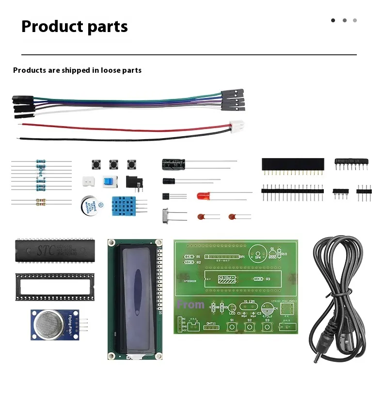 Air Quality Temperature Humidity Voltage Detection Kit Multi Gas Sensor Support MQ Series PCB Board Comprehensive Environmental Monitoring