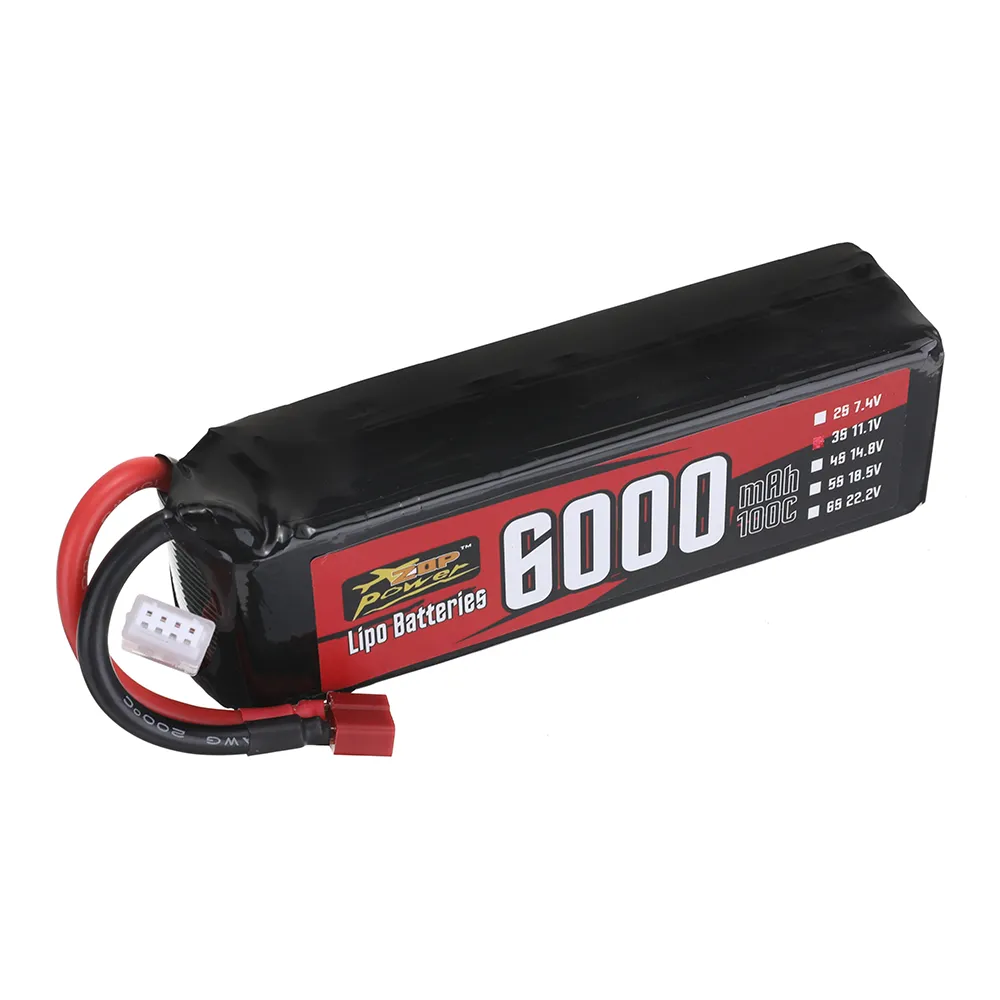 ZOP Power 11.1V 6000mAh 100C 3S LiPo Battery T Plug for RC Car ZOP Power 11.1V 6000mAh 100C 3S LiPo Battery T Plug for RC Car