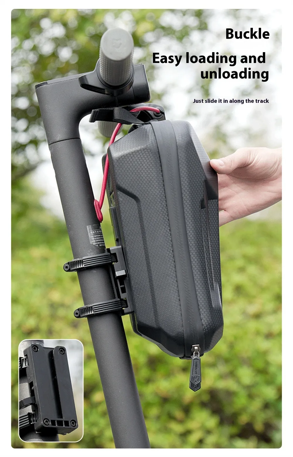 WHEELUP 3L Electric Scooter Front Bag Waterproof EVA Hard Shell Storage Bag Front Hanging Bag for Electric Scooter Bike