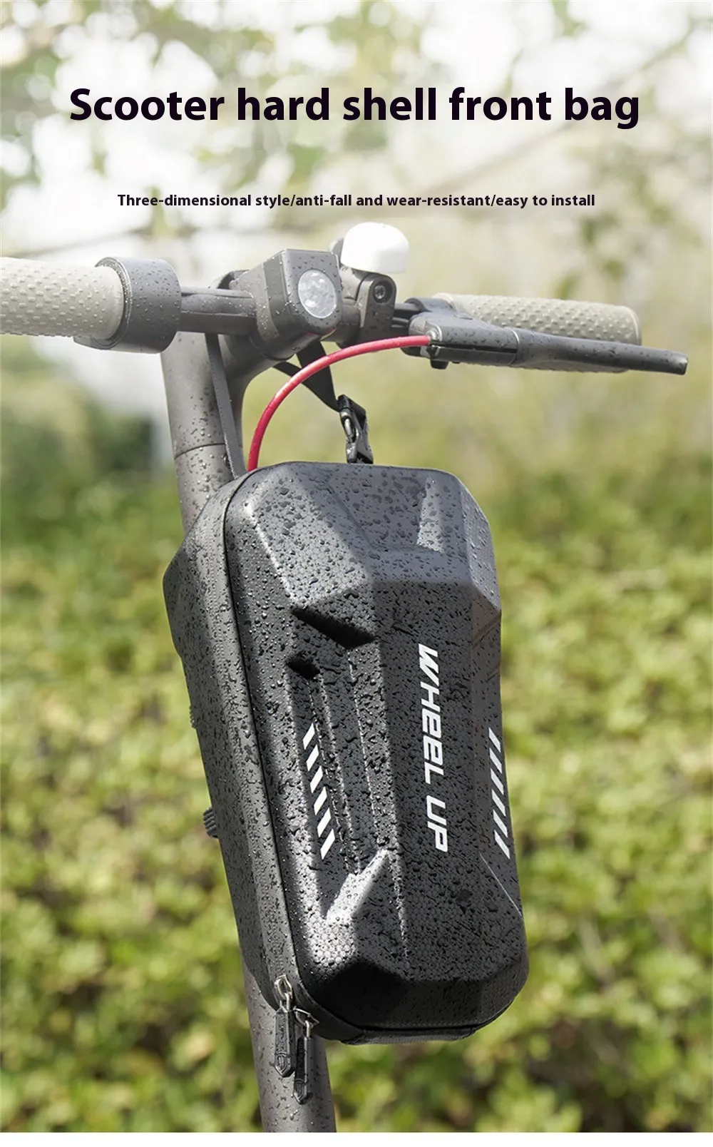 WHEELUP 3L Electric Scooter Front Bag Waterproof EVA Hard Shell Storage Bag Front Hanging Bag for Electric Scooter Bike