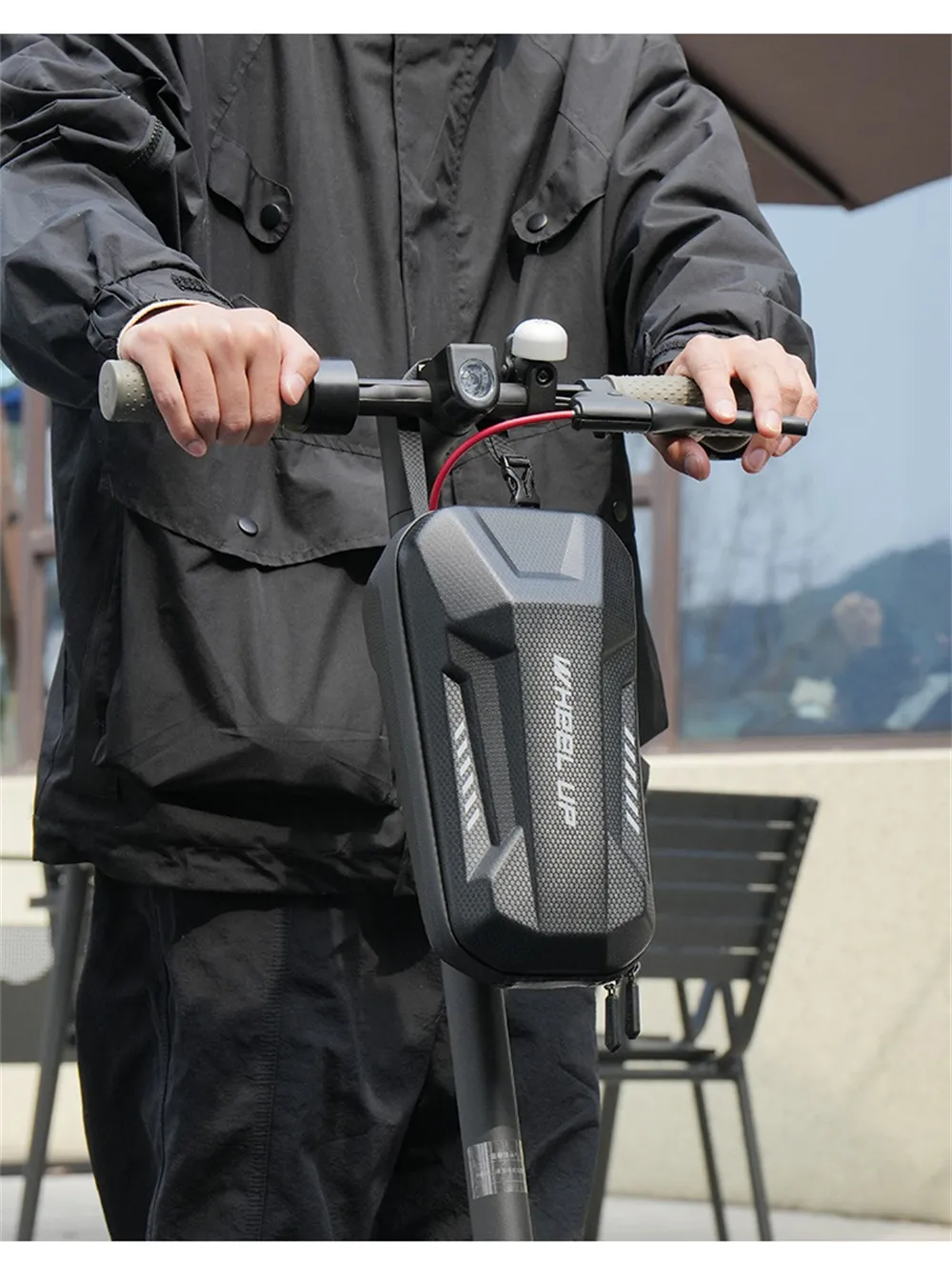 WHEELUP 3L Electric Scooter Front Bag Waterproof EVA Hard Shell Storage Bag Front Hanging Bag for Electric Scooter Bike