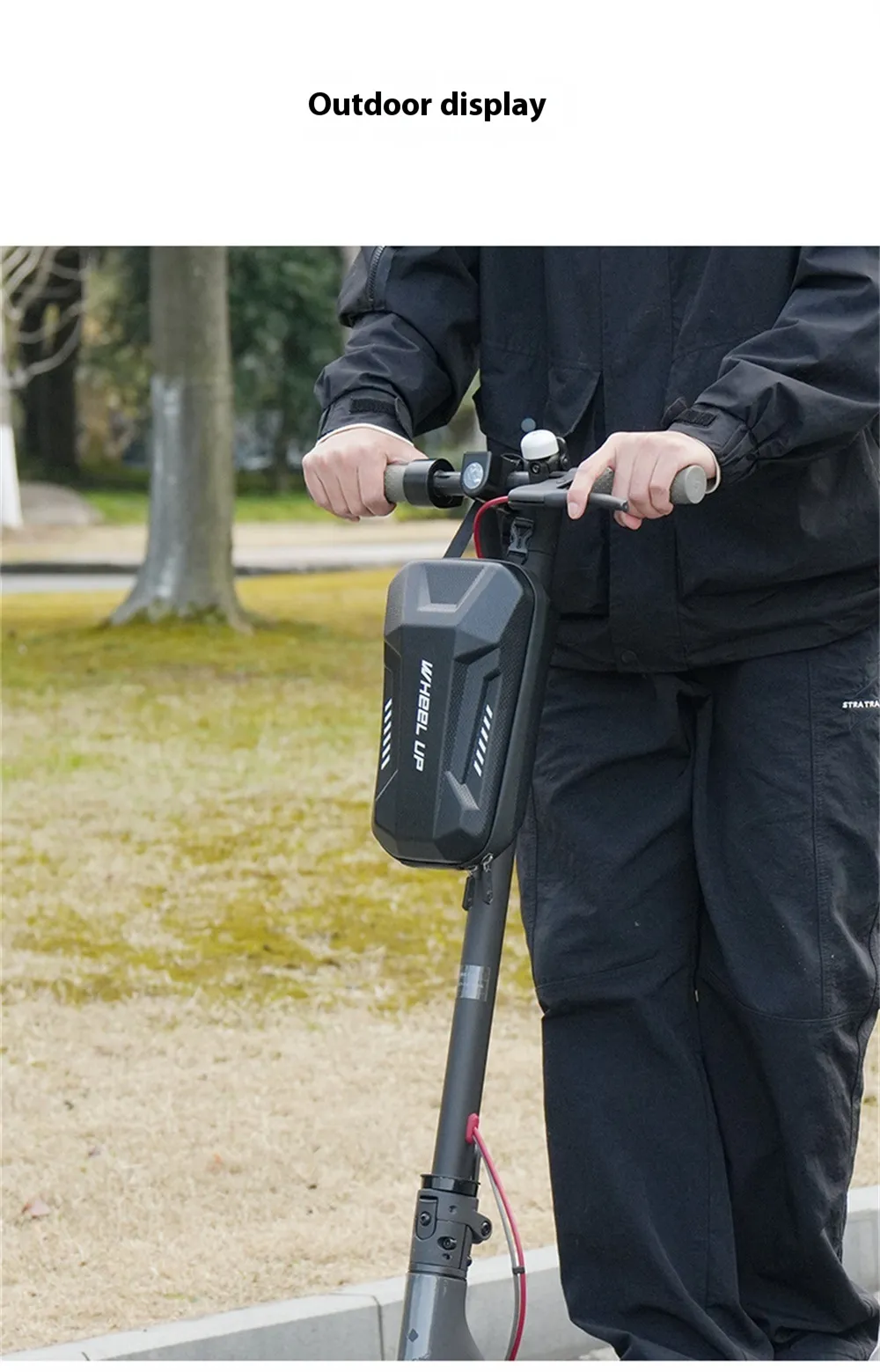 WHEELUP 3L Electric Scooter Front Bag Waterproof EVA Hard Shell Storage Bag Front Hanging Bag for Electric Scooter Bike