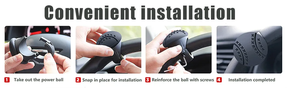 Car Steering Wheel Assist Ball Steering Wheel Knob Spinner Handle Universal