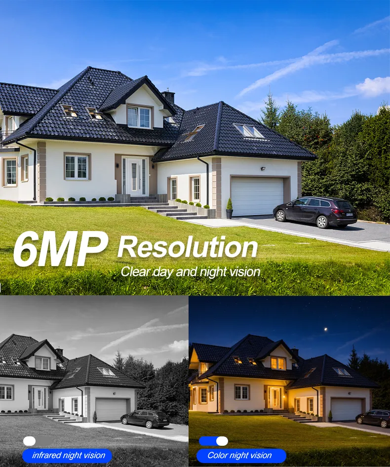 Three Lens 6MP HD Solar Powered Security Camera 5X Zoom PTZ Color Night Vision Red Blue Alarm Wireless WiFi Outdoor AI Human Detection Weatherproof Camera Three Lens 6MP HD Solar Powered Security Camera 5X Zoom PTZ Color Night Vision Red Blue Alarm Wireless WiFi Outdoor AI Human Detection Weatherproof Camera