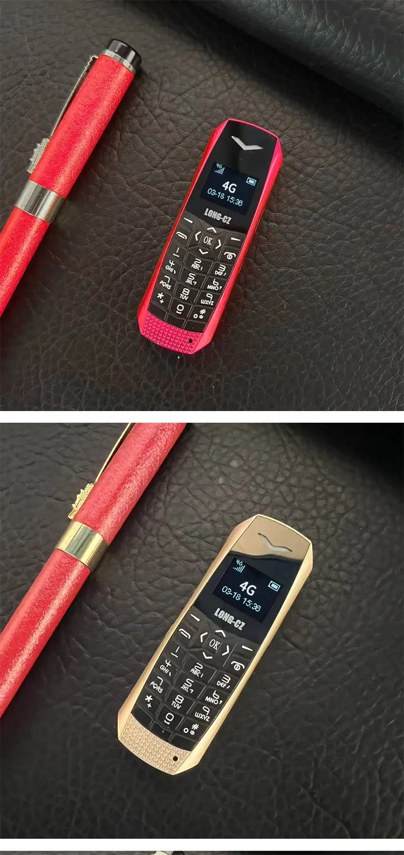 LONG-CZ J60 4G GSM 0.66-Inch OLED Display Nano SIM Card 600mAh Big Button SOS Emergency Call Lightweight Mini Mobile Phone