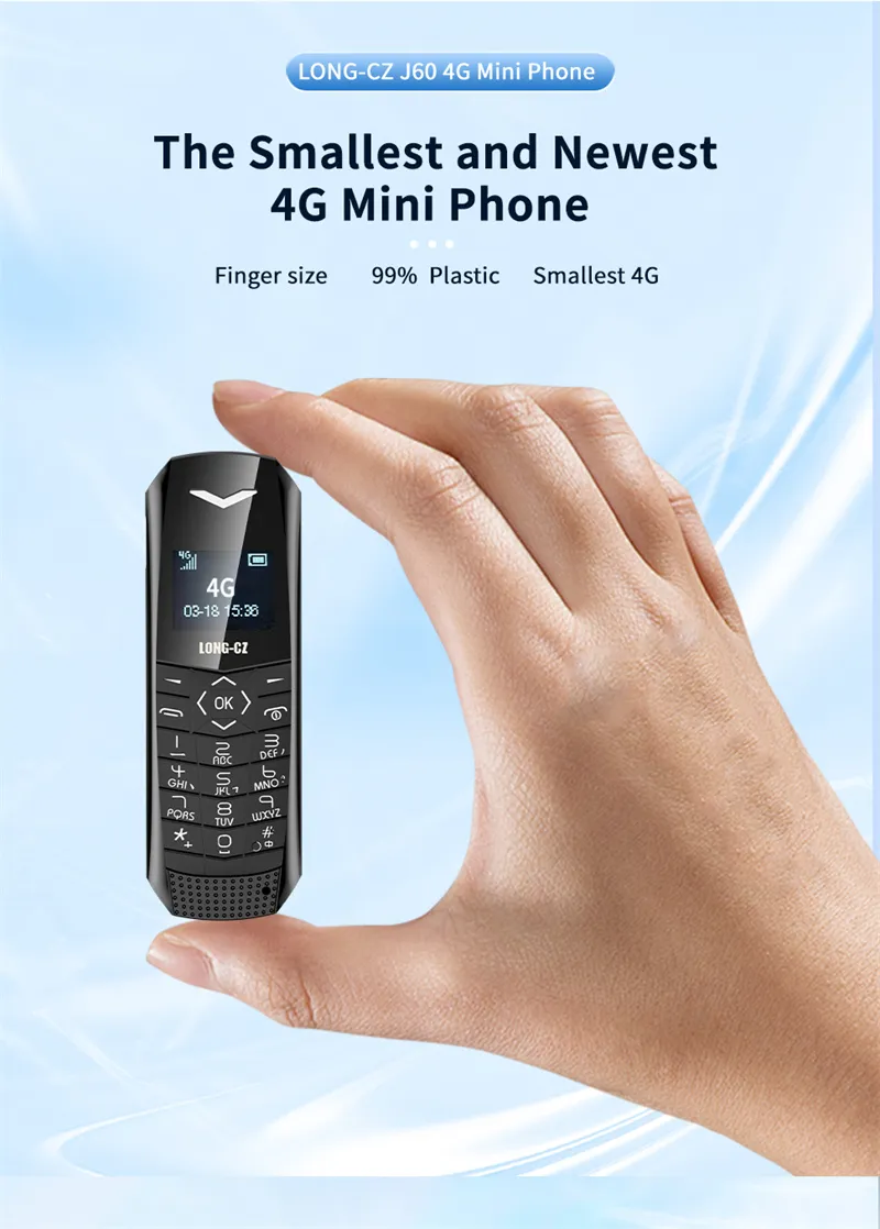 LONG-CZ J60 4G GSM 0.66-Inch OLED Display Nano SIM Card 600mAh Big Button SOS Emergency Call Lightweight Mini Mobile Phone