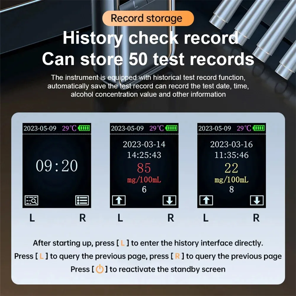 Precision Digital Breath Alcohol Tester Professional Breathalyzer With LCD Display USB Rechargeable Electronic Alcohol Tester Precision Digital Breath Alcohol Tester Professional Breathalyzer With LCD Display USB Rechargeable Electronic Alcohol Tester