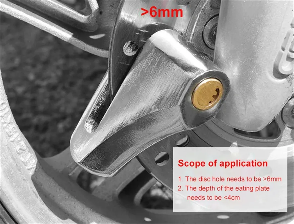 XANES Universal Portable Motorcycle Disc Brake Lock with Keys Alloy Steel Waterproof Anti-Theft Lock for Motorcycles Electric Vehicle