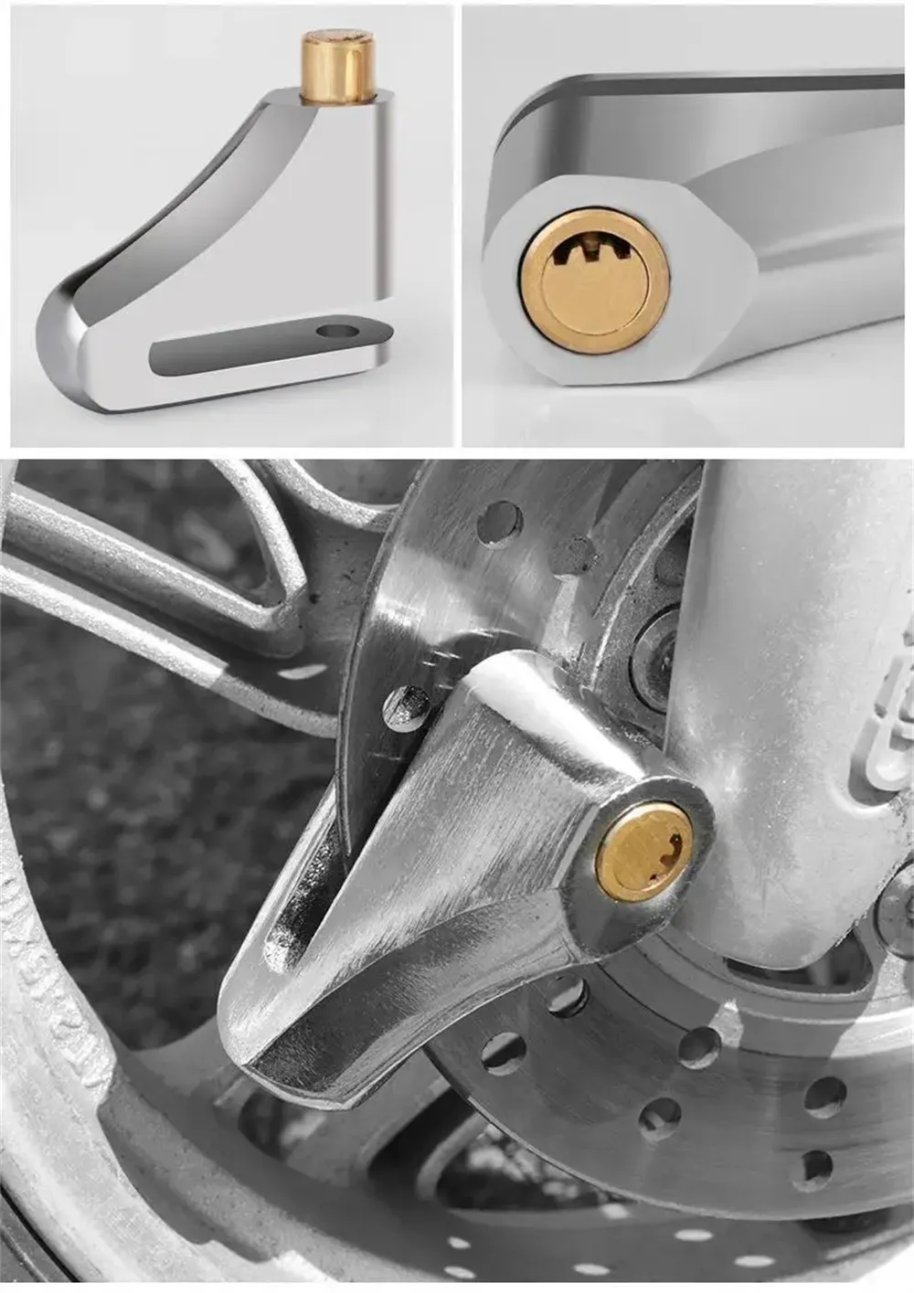 XANES Universal Portable Motorcycle Disc Brake Lock with Keys Alloy Steel Waterproof Anti-Theft Lock for Motorcycles Electric Vehicle