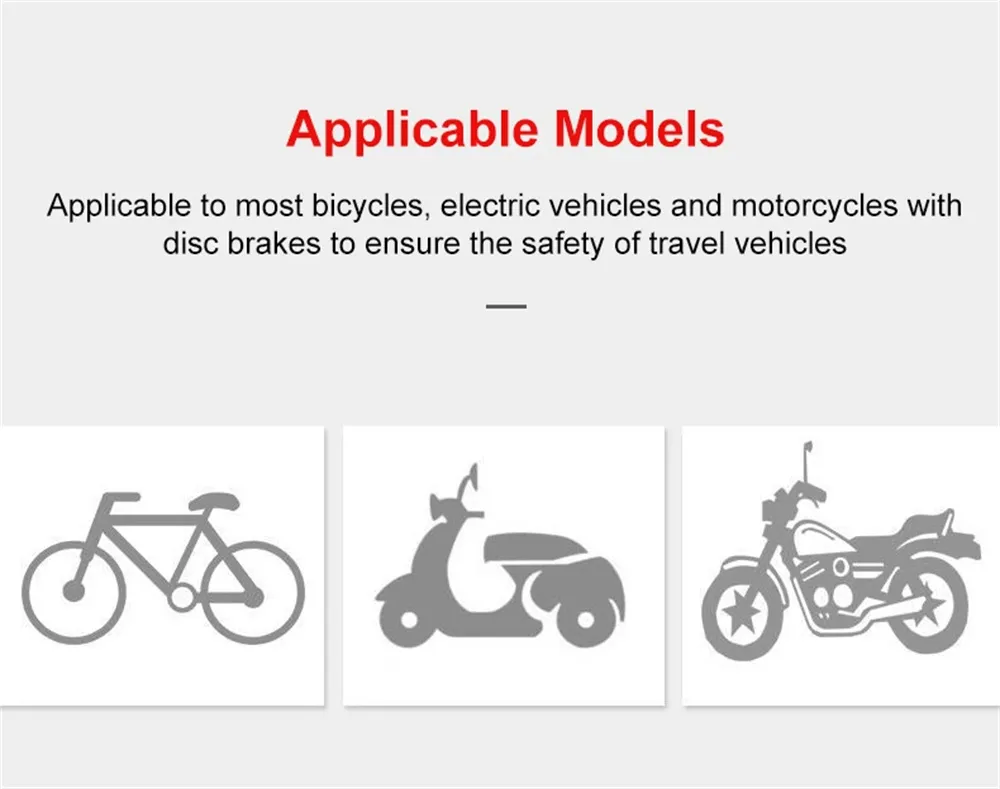 XANES Universal Portable Motorcycle Disc Brake Lock with Keys Alloy Steel Waterproof Anti-Theft Lock for Motorcycles Electric Vehicle