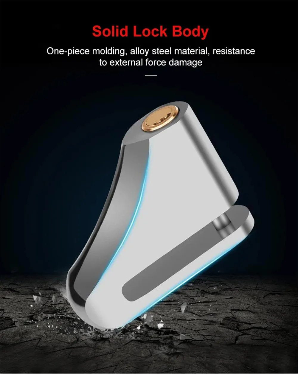 XANES Universal Portable Motorcycle Disc Brake Lock with Keys Alloy Steel Waterproof Anti-Theft Lock for Motorcycles Electric Vehicle