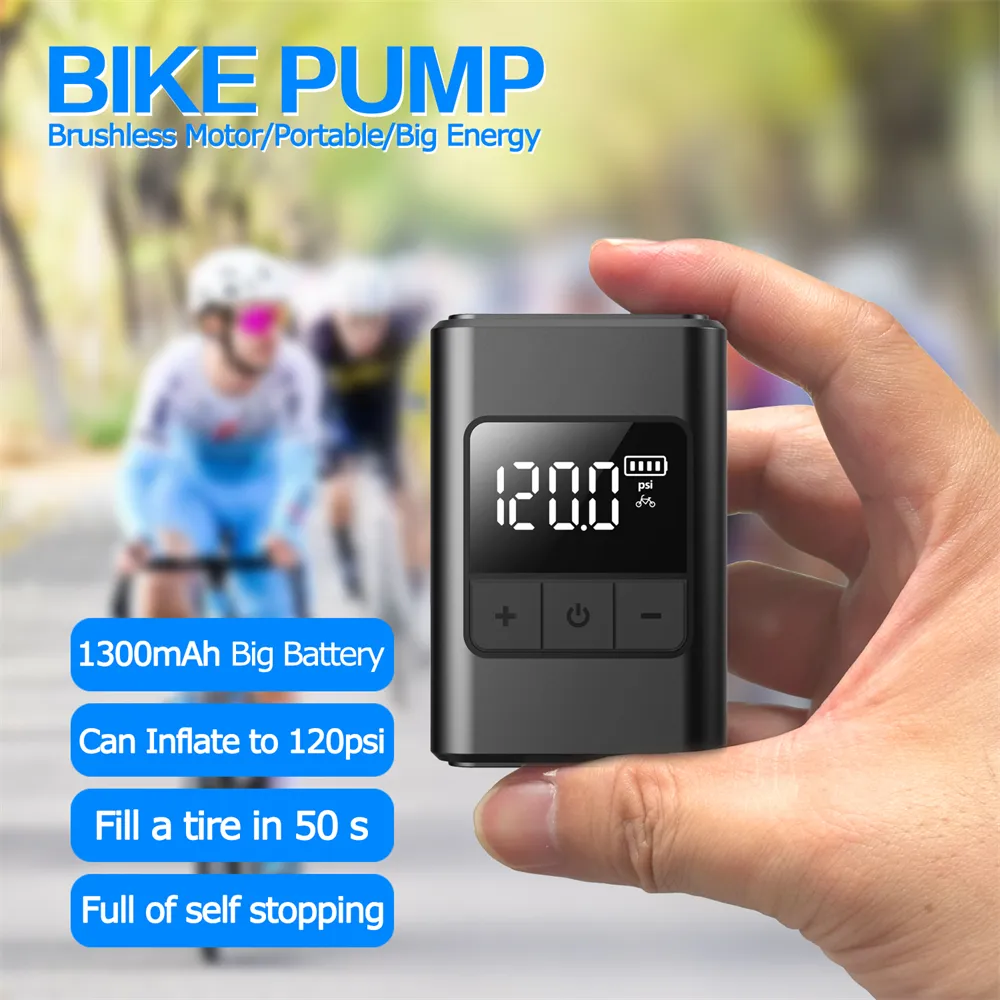 ALITER AP02 Handheld Smart Wireless Portable Bike Pump Digital Display 60W Brushless Motor 1300mAh Battery 120PSI High Speed Inflation ALITER AP02 Handheld Smart Wireless Portable Bike Pump Digital Display 60W Brushless Motor 1300mAh Battery 120PSI High Speed Inflation
