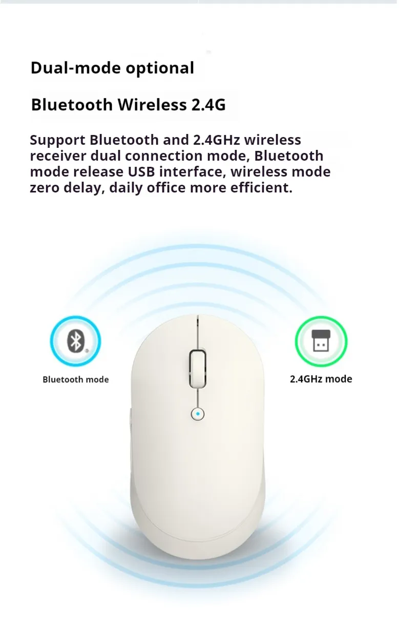MIIIW MM302 Wireless Mouse Dual Mode 2.4G & bluetooth 5.0 Silent Click Ergonomic Portable Computer Mouse for Mac Laptop PC Long Battery Life Office Home Use MIIIW MM302 Wireless Mouse Dual Mode 2.4G & bluetooth 5.0 Silent Click Ergonomic Portable Computer Mouse for Mac Laptop PC Long Battery Life Office Home Use