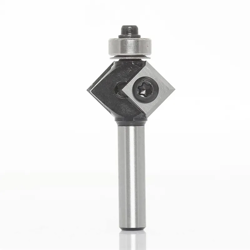1/4 Inch 6mm 8mm Shank 45° Bevel Chamfer Milling Cutter Router Bit Tungsten Carbide HRC93 Precision Tool Double Blade