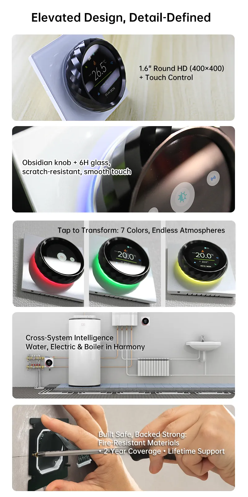BECA 5A WiFi Smart Knob Thermostat Waterlgas Boiler Touch Screen App Voice Control with Alexa Google Assistant BECA 5A WiFi Smart Knob Thermostat Waterlgas Boiler Touch Screen App Voice Control with Alexa Google Assistant