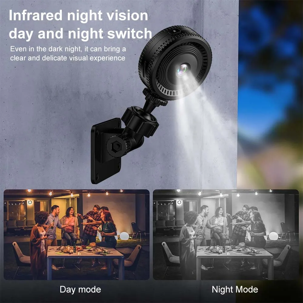 C8 1080P HD Mini Smart Wireless WiFi Camera with 140° Wide Angle Infrared Night Vision Motion Detection App Alerts Two-Way Audio for Indoor and Outdoor Home Security