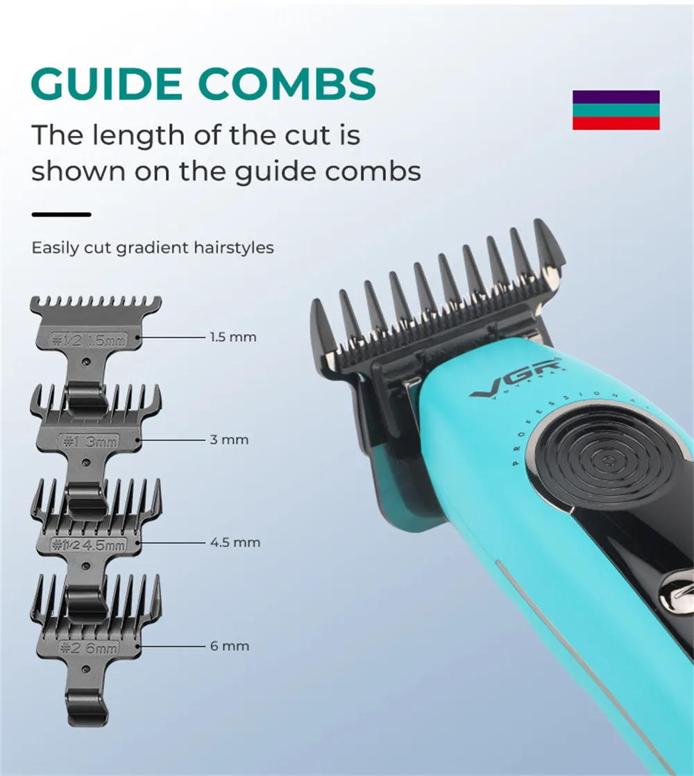 VGR V299 Professional Hair Trimmer 2000mAh Lithium Battery Ceramic Blade USB Rechargeable 5 Speed Level LED Display Electric Hair Clipper for Men VGR V299 Professional Hair Trimmer 2000mAh Lithium Battery Ceramic Blade USB Rechargeable 5 Speed Level LED Display Electric Hair Clipper for Men