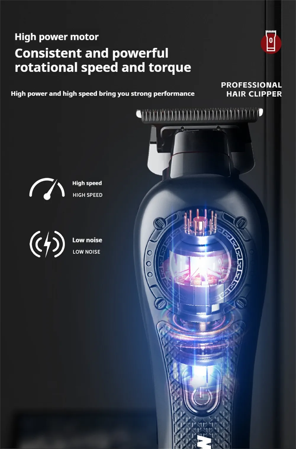 MARSKE MS-5065 Professional Hair Clipper High-Speed Motor LED Display Low Noise USB Rechargeable Long Battery Life Styling Tool