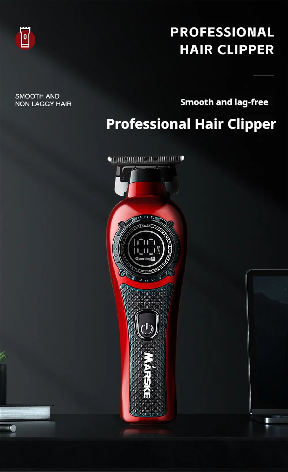 MARSKE MS-5065 Professional Hair Clipper High-Speed Motor LED Display Low Noise USB Rechargeable Long Battery Life Styling Tool