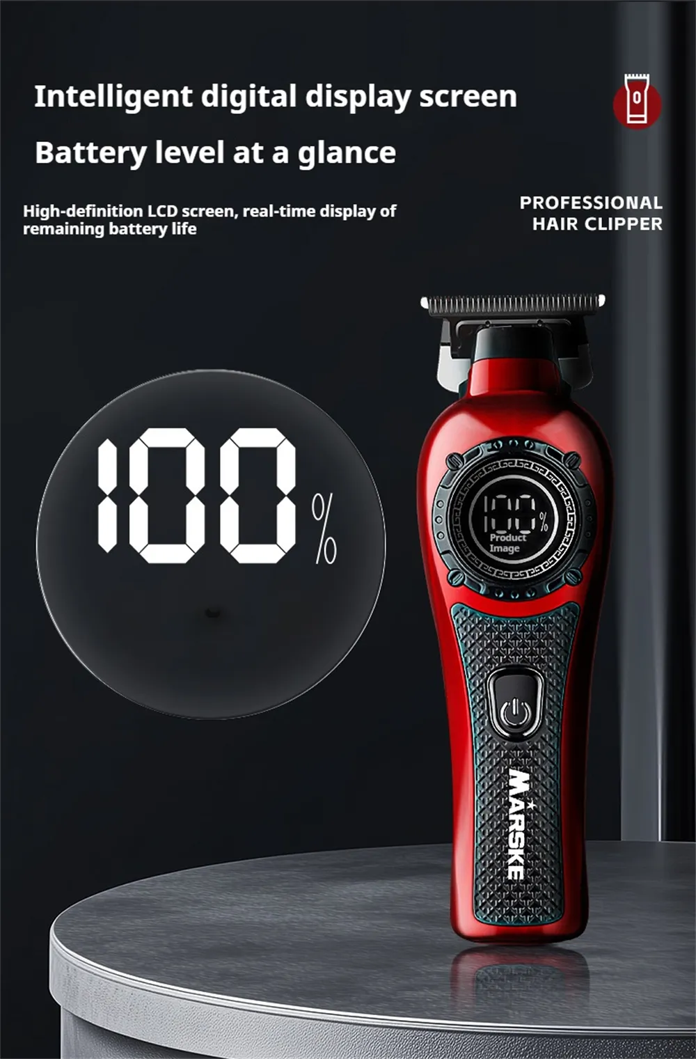 MARSKE MS-5065 Professional Hair Clipper High-Speed Motor LED Display Low Noise USB Rechargeable Long Battery Life Styling Tool
