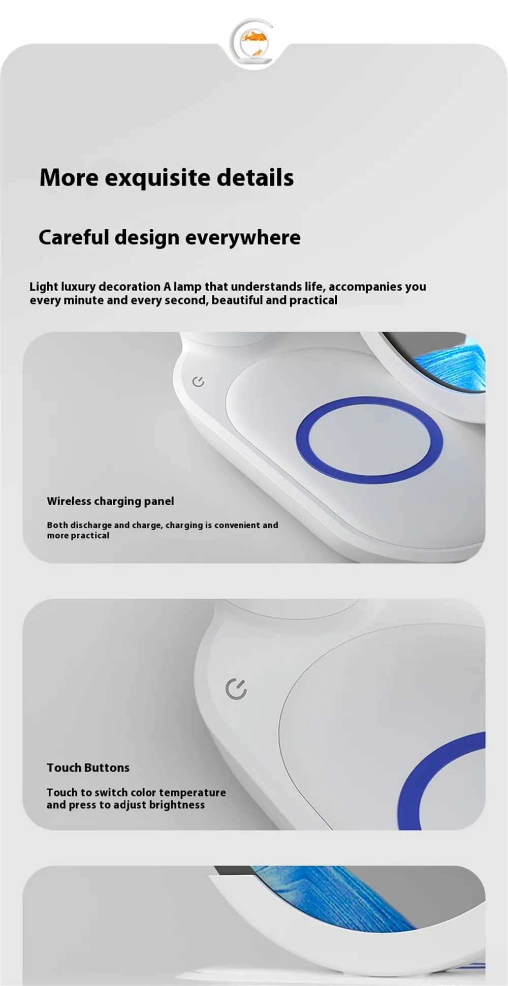 Elfeland Sand Art Design LED Night Light With Wireless Charging Function Touch Control Dimming 3D Hourglass Ornaments Atmosphere Lamp