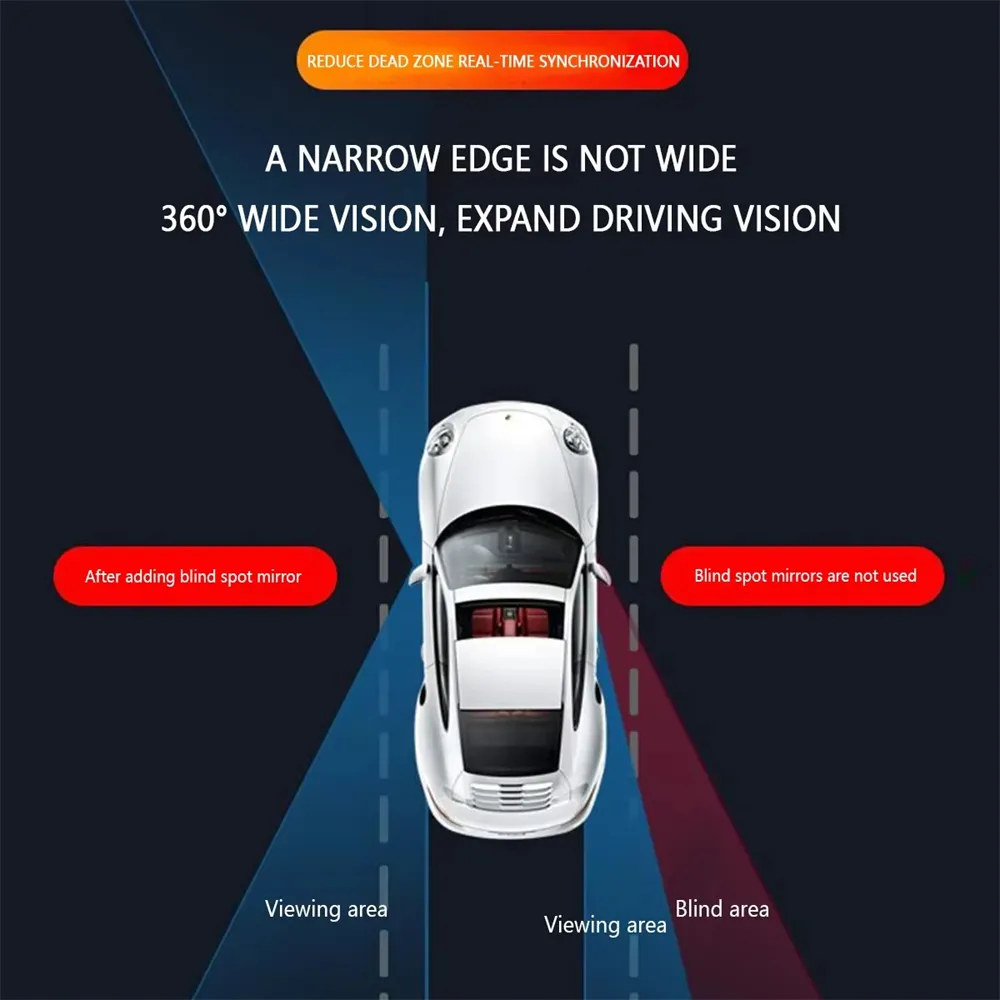 Pair 360° Blind Car Rearview Mirror Auxiliary Mirrors Spot Mirror Adjustable Rotatable Convex Wide-angle Clear Rearview Safety Mirror Accessories Pair 360° Blind Car Rearview Mirror Auxiliary Mirrors Spot Mirror Adjustable Rotatable Convex Wide-angle Clear Rearview Safety Mirror Accessories