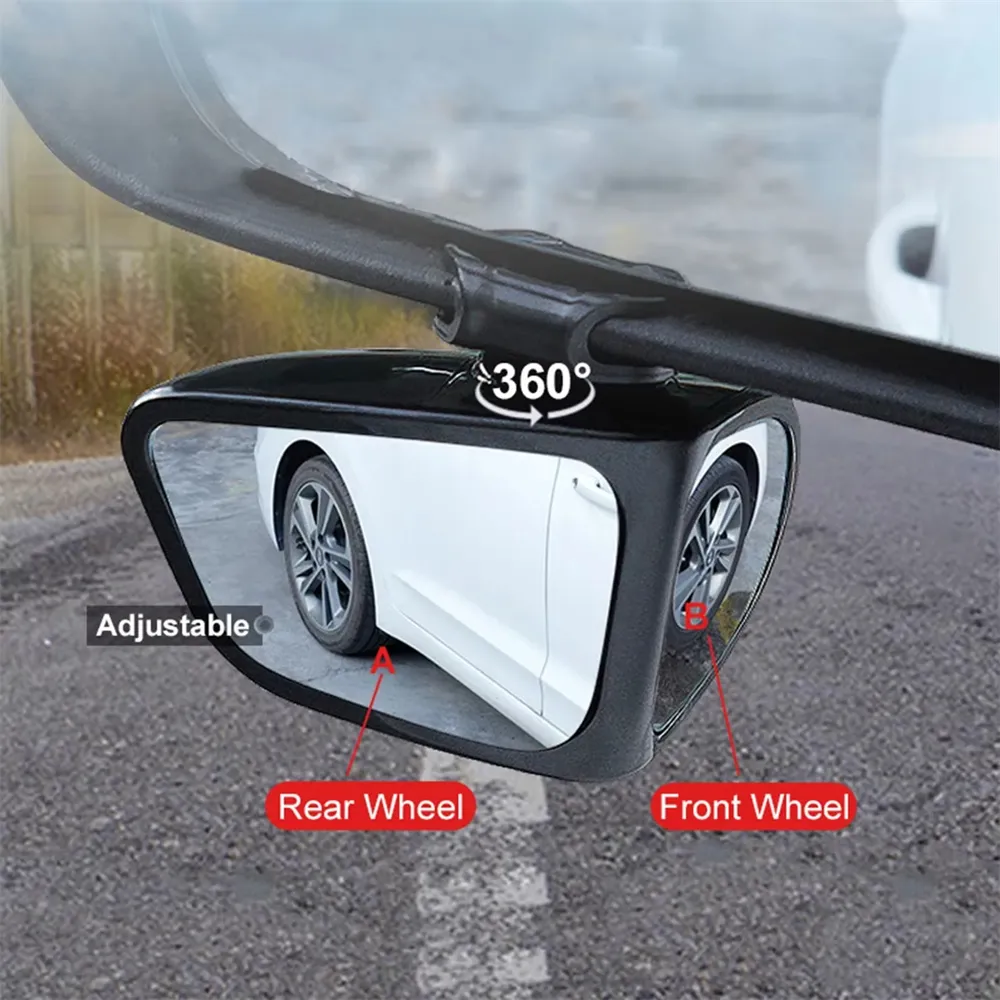 Pair 360° Blind Car Rearview Mirror Auxiliary Mirrors Spot Mirror Adjustable Rotatable Convex Wide-angle Clear Rearview Safety Mirror Accessories Pair 360° Blind Car Rearview Mirror Auxiliary Mirrors Spot Mirror Adjustable Rotatable Convex Wide-angle Clear Rearview Safety Mirror Accessories