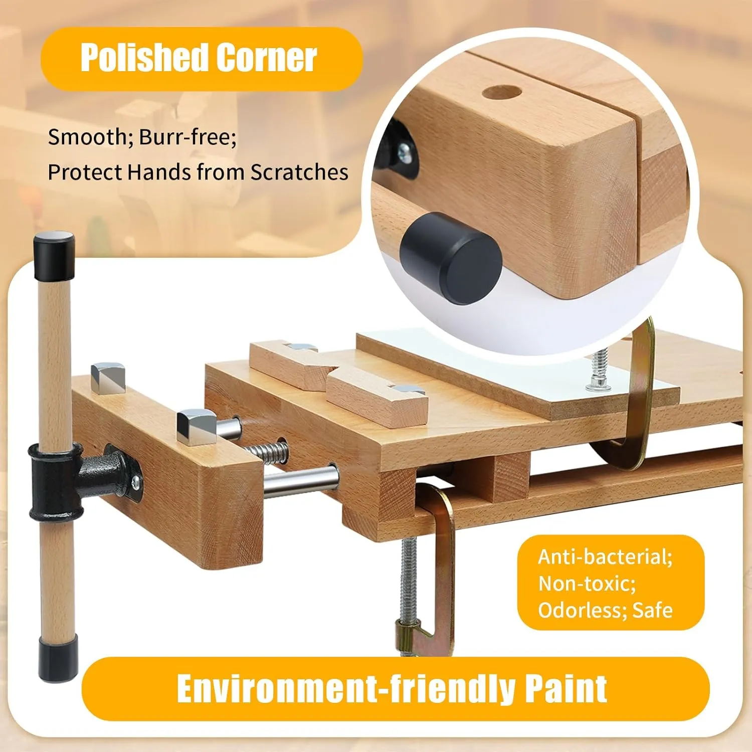 Portable Hardwood Workbench Beech Wood Frame Compact Size 20x11 Inches Stable Clamping Power Multifunctional Woodworking Vise Portable Hardwood Workbench Beech Wood Frame Compact Size 20x11 Inches Stable Clamping Power Multifunctional Woodworking Vise