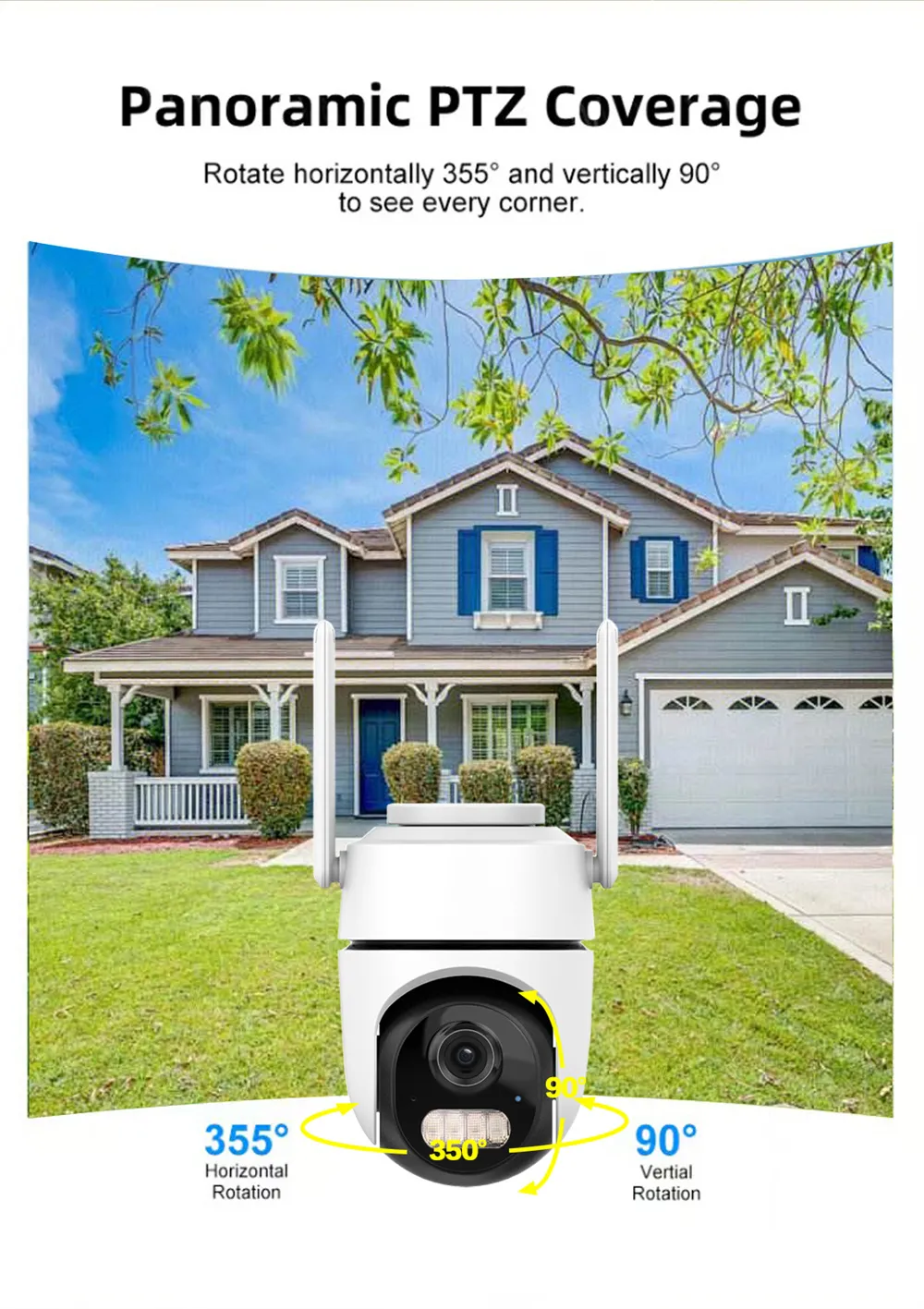 1080P 5X Zoom WiFi Security Camera 2K HD PTZ Panoramic View Color Night Vision Motion Detection Two Way Audio ICSEE APP IP65 Waterproof Work with Alexa Google Assistant 1080P 5X Zoom WiFi Security Camera 2K HD PTZ Panoramic View Color Night Vision Motion Detection Two Way Audio ICSEE APP IP65 Waterproof Work with Alexa Google Assistant