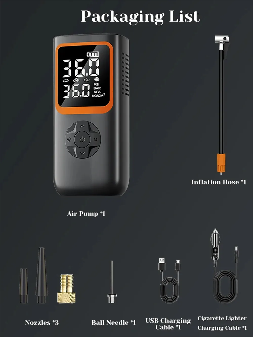 Wireless Dual Digital Display Car Tire Inflator with Auto Shutoff Charging Lighting Car and Motorcycle Air Pump Wireless Dual Digital Display Car Tire Inflator with Auto Shutoff Charging Lighting Car and Motorcycle Air Pump