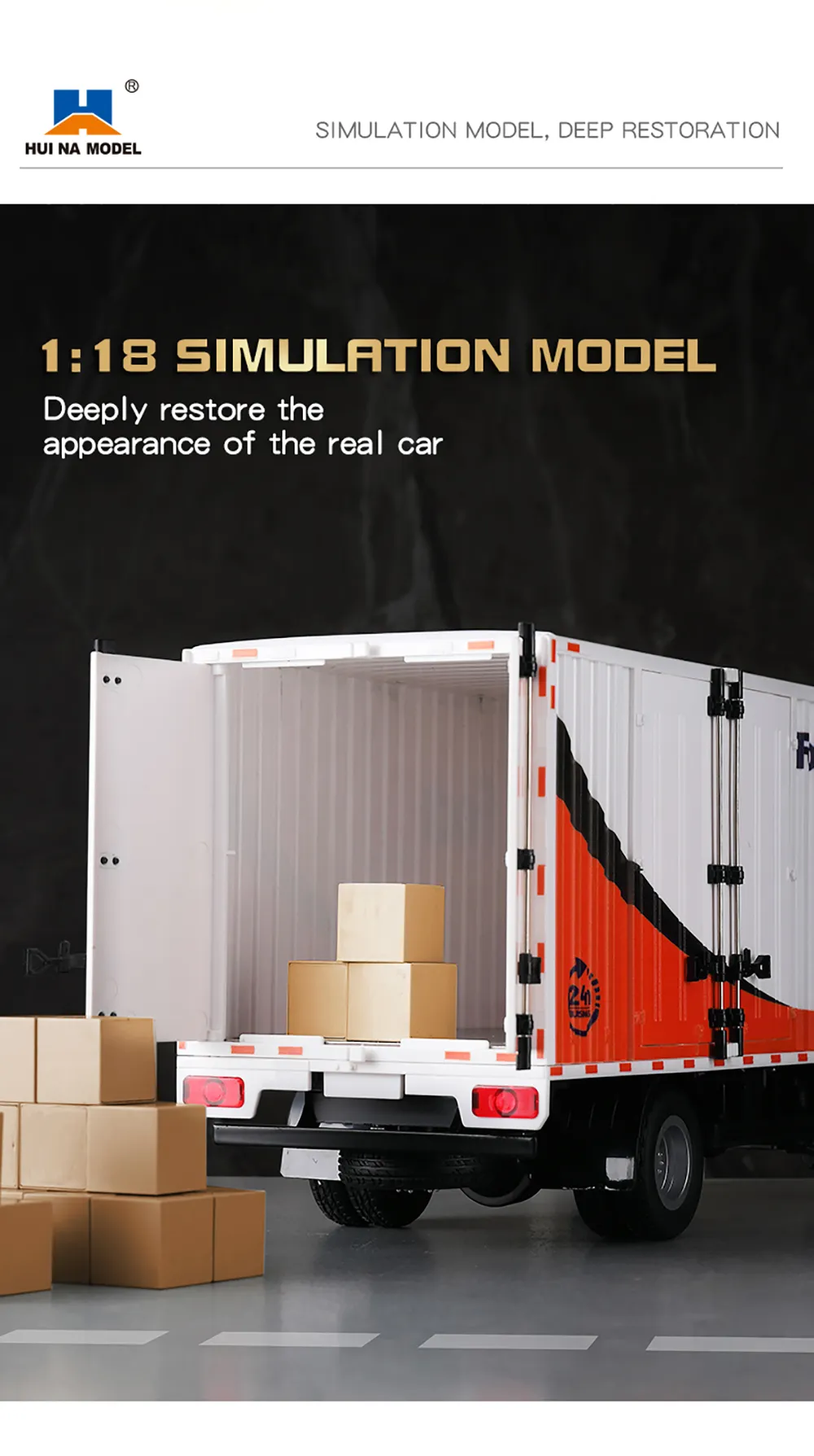 HUINA TOYS 524 RC Car Remote Control Express Container Truck Fully Proportional Control Transport Truck HUINA TOYS 524 RC Car Remote Control Express Container Truck Fully Proportional Control Transport Truck