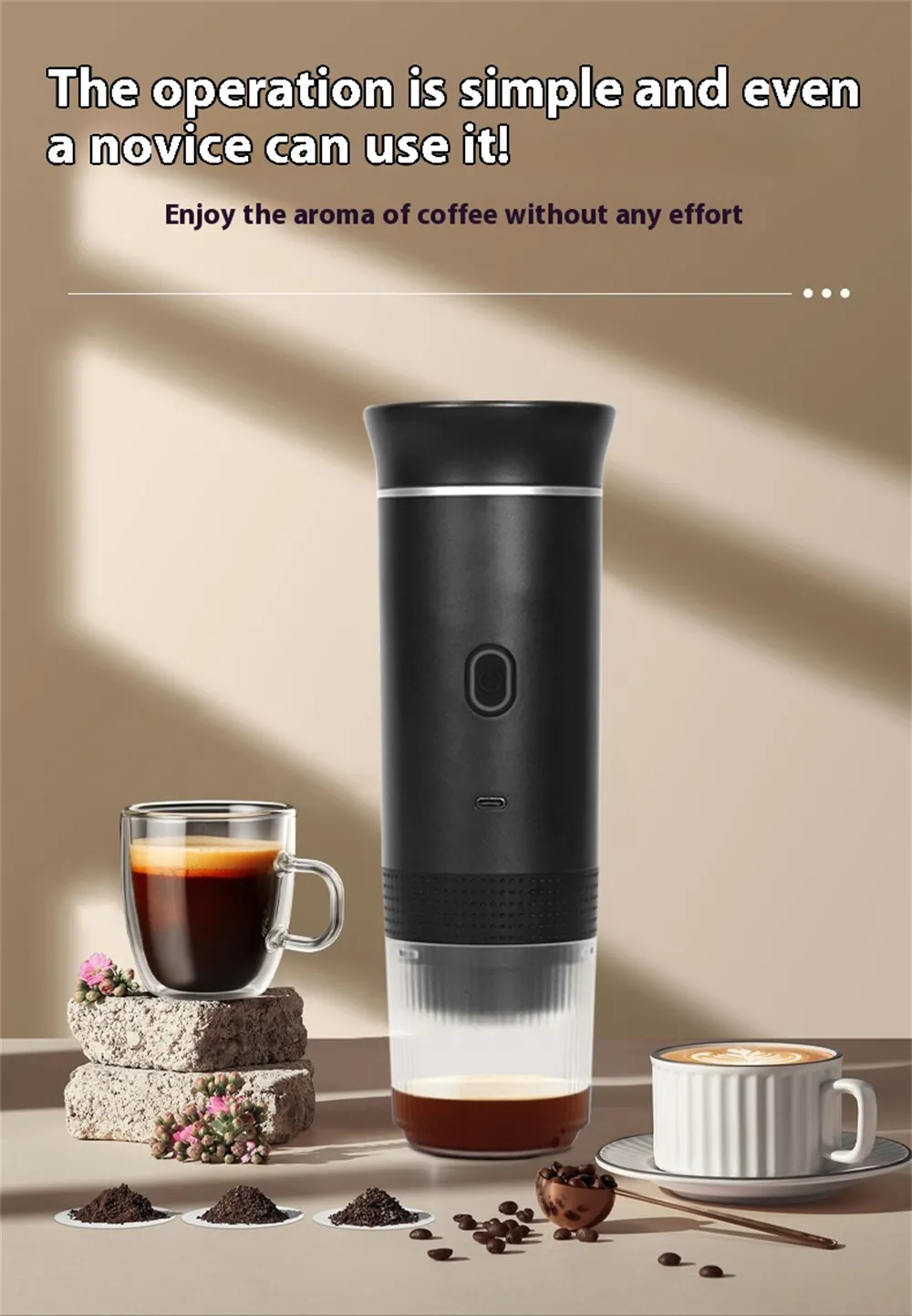 Comfook Portable Espresso Coffee Machine USB Digital Display NS Capsule & Powder Extraction Coffee Maker Outdoor for Car Home Travel Comfook Portable Espresso Coffee Machine USB Digital Display NS Capsule & Powder Extraction Coffee Maker Outdoor for Car Home Travel