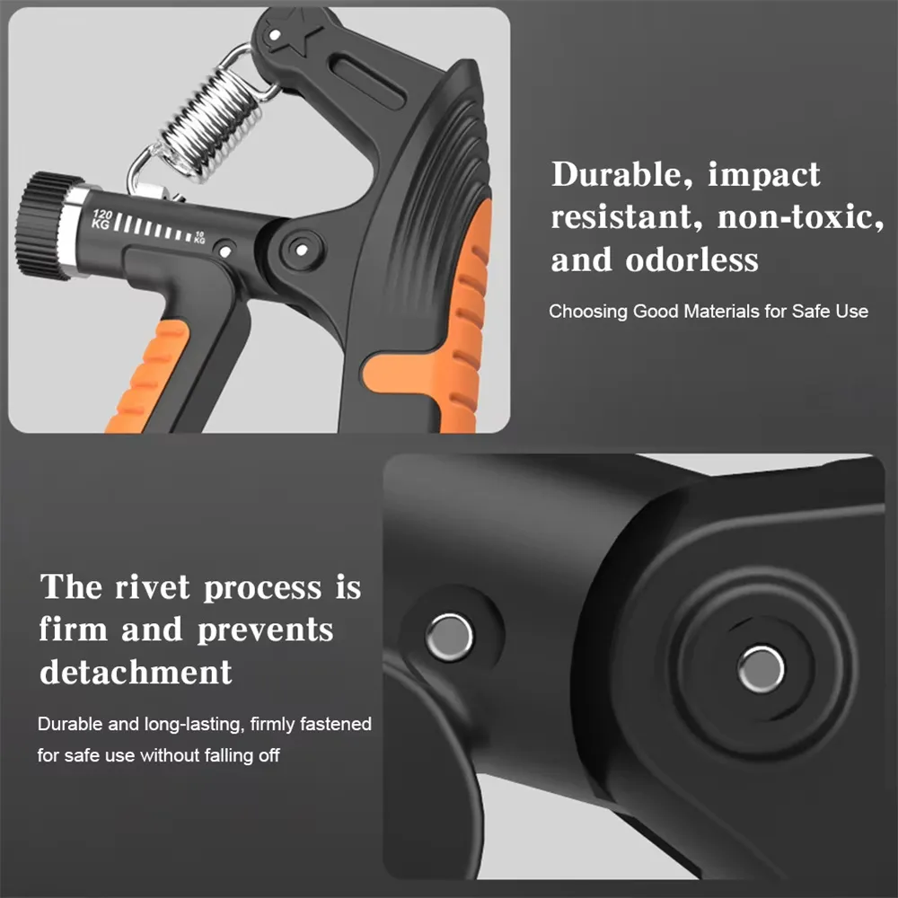 KALOAD 10-120kg Adjustable R-Type Hand Gripper with Countdown/Counting Finger Strength Rehabilitation Trainer Arm Muscle Hand Exercise Equipment for Men Women
