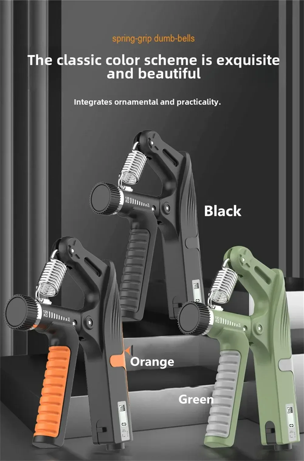 KALOAD 10-120kg Adjustable R-Type Hand Gripper with Countdown/Counting Finger Strength Rehabilitation Trainer Arm Muscle Hand Exercise Equipment for Men Women
