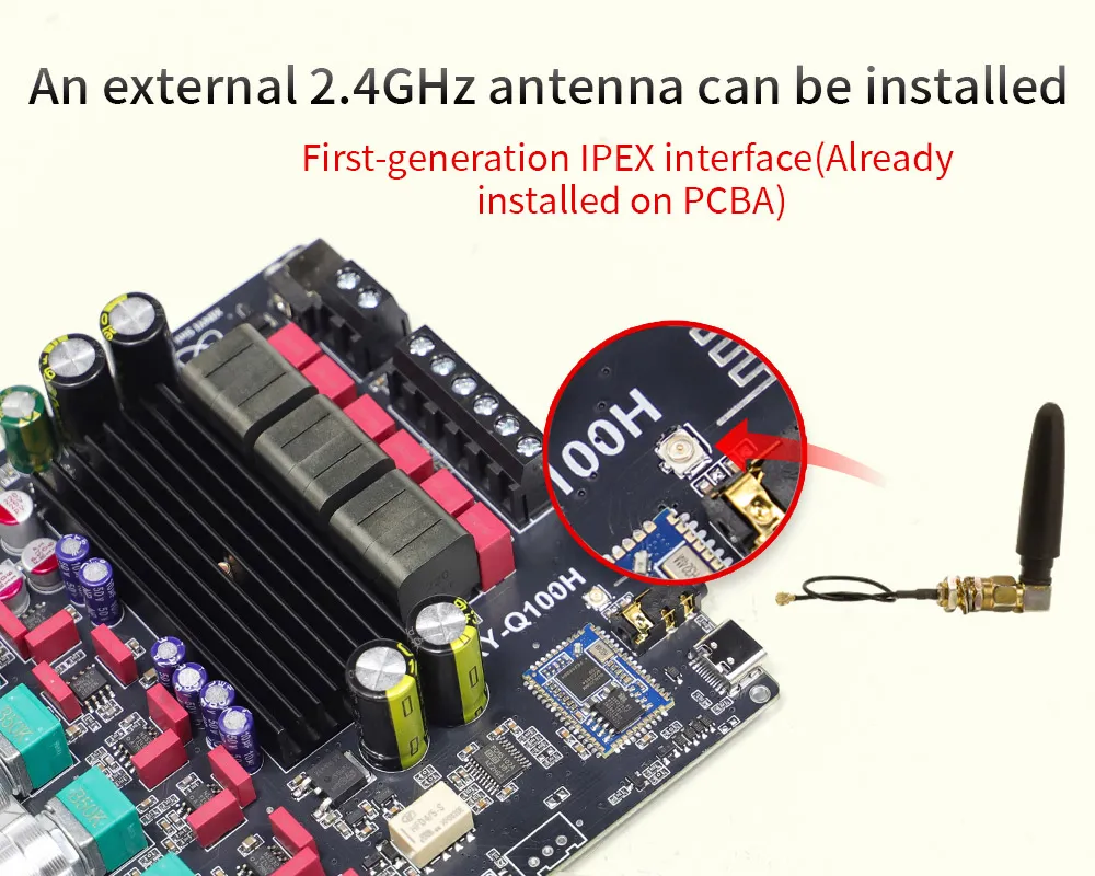 Sinilink XY-Q100H 2.1 Channel Bluetooth Audio Amplifier Module TPA3116 Subwoofer 50W2 100W APTXs AUX USB Soundcard Compact DIY Assembly Sinilink XY-Q100H 2.1 Channel Bluetooth Audio Amplifier Module TPA3116 Subwoofer 50W2 100W APTXs AUX USB Soundcard Compact DIY Assembly