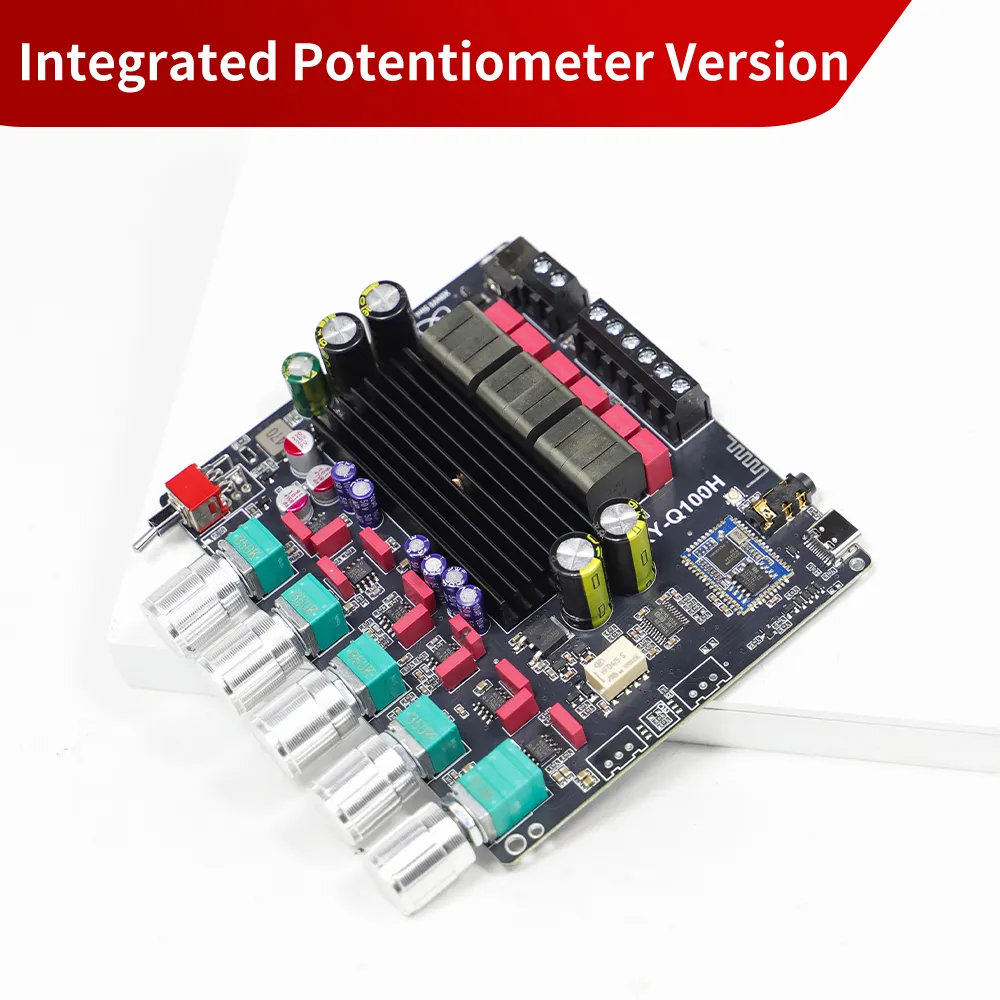 Sinilink XY-Q100H 2.1 Channel Bluetooth Audio Amplifier Module TPA3116 Subwoofer 50W2 100W APTXs AUX USB Soundcard Compact DIY Assembly Sinilink XY-Q100H 2.1 Channel Bluetooth Audio Amplifier Module TPA3116 Subwoofer 50W2 100W APTXs AUX USB Soundcard Compact DIY Assembly