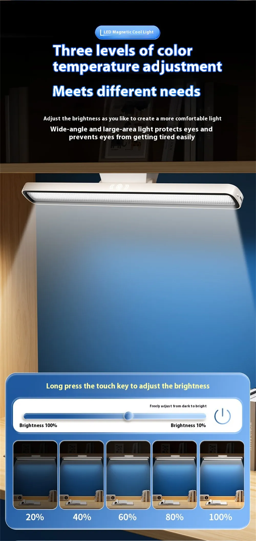 Elfeland LED Desk Lamp USB Rechargeable Light Stepless Dimming Table Lamp Hanging Magnetic Bedroom Table Reading Rechargeable Night Light Elfeland LED Desk Lamp USB Rechargeable Light Stepless Dimming Table Lamp Hanging Magnetic Bedroom Table Reading Rechargeable Night Light