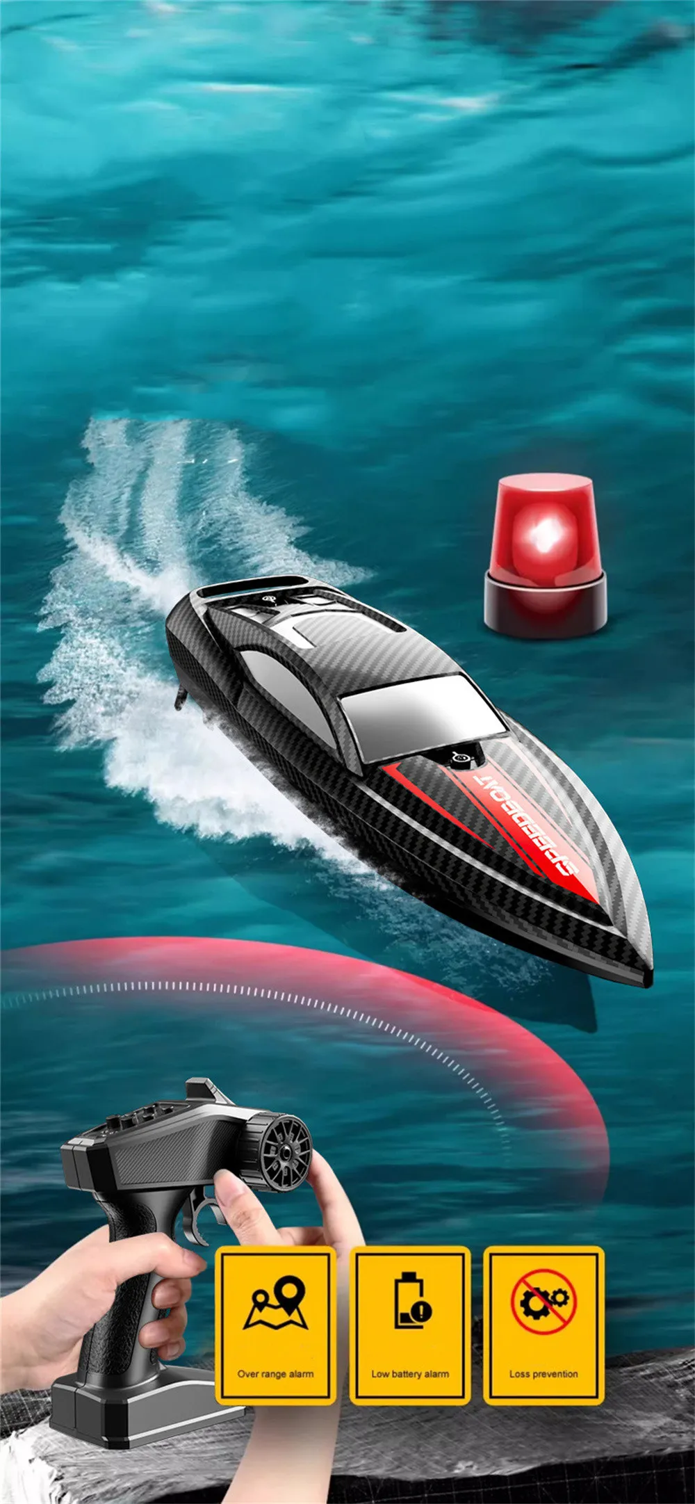 B3601 RTR 2.4G 30km/h RC Boat Waterproof Capsized Reset Ship High Speed Racing Remote Control Speedboat Vehicles Models Toys