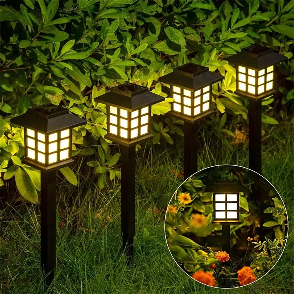 Elfeland LED Solar Pathway Lights Lawn Lamp Decoration for Outdoor Garden Yard Landscape Patio Driveway Walkway Lighting