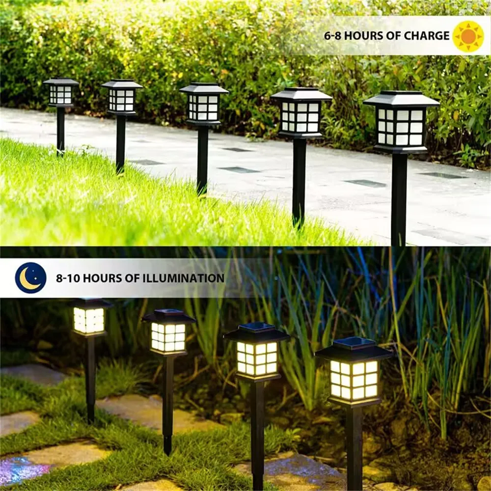 Elfeland LED Solar Pathway Lights Lawn Lamp Decoration for Outdoor Garden Yard Landscape Patio Driveway Walkway Lighting