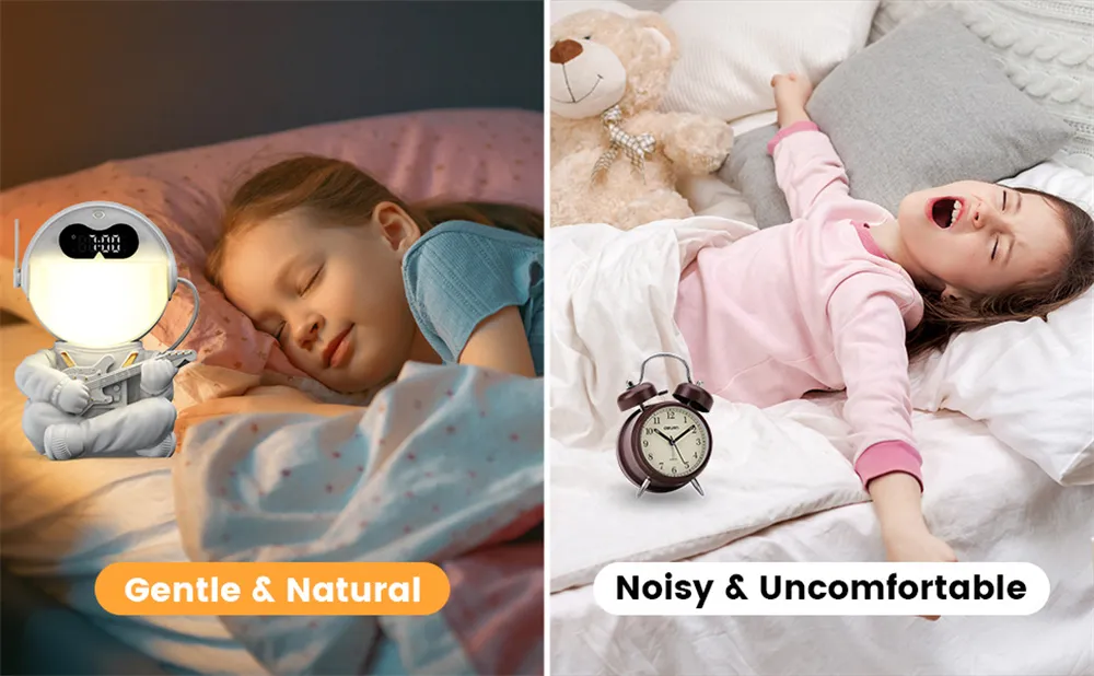 Elfeland Astronaut Design Sunrise Alarm Clock Mood Bluetooth Night Light Sleep Aid Touch Lamp Sound Machine Child Gift Elfeland Astronaut Design Sunrise Alarm Clock Mood Bluetooth Night Light Sleep Aid Touch Lamp Sound Machine Child Gift