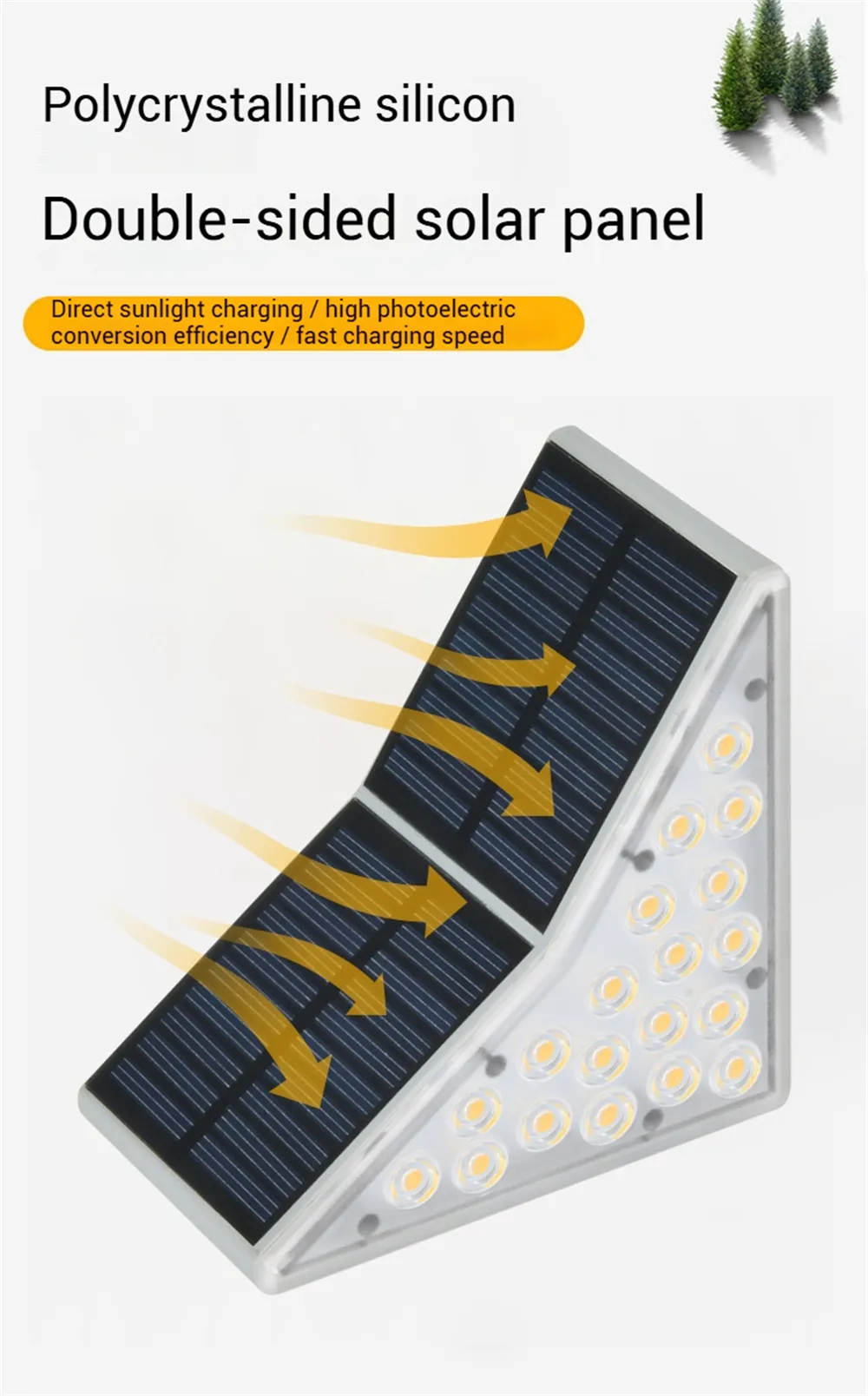 Elfeland 2PCS Solar LED Outdoor Step Lights Dual-Sided Solar Panel Waterproof Light Control Warm Cool Lighting 19 LEDs for Staircases Deck Patios Elfeland 2PCS Solar LED Outdoor Step Lights Dual-Sided Solar Panel Waterproof Light Control Warm Cool Lighting 19 LEDs for Staircases Deck Patios