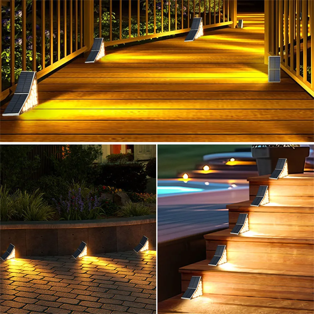 Elfeland 2PCS Solar LED Outdoor Step Lights Dual-Sided Solar Panel Waterproof Light Control Warm Cool Lighting 19 LEDs for Staircases Deck Patios Elfeland 2PCS Solar LED Outdoor Step Lights Dual-Sided Solar Panel Waterproof Light Control Warm Cool Lighting 19 LEDs for Staircases Deck Patios