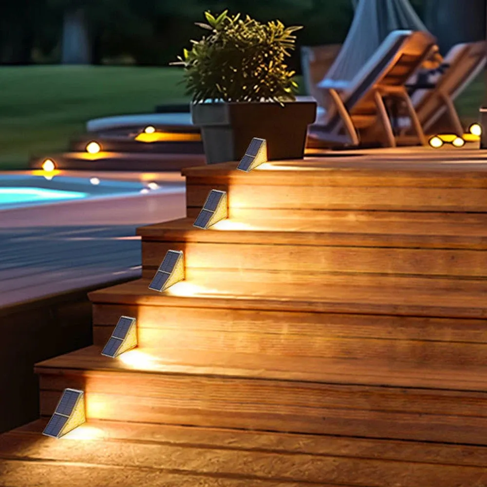 Elfeland 2PCS Solar LED Outdoor Step Lights Dual-Sided Solar Panel Waterproof Light Control Warm Cool Lighting 19 LEDs for Staircases Deck Patios Elfeland 2PCS Solar LED Outdoor Step Lights Dual-Sided Solar Panel Waterproof Light Control Warm Cool Lighting 19 LEDs for Staircases Deck Patios