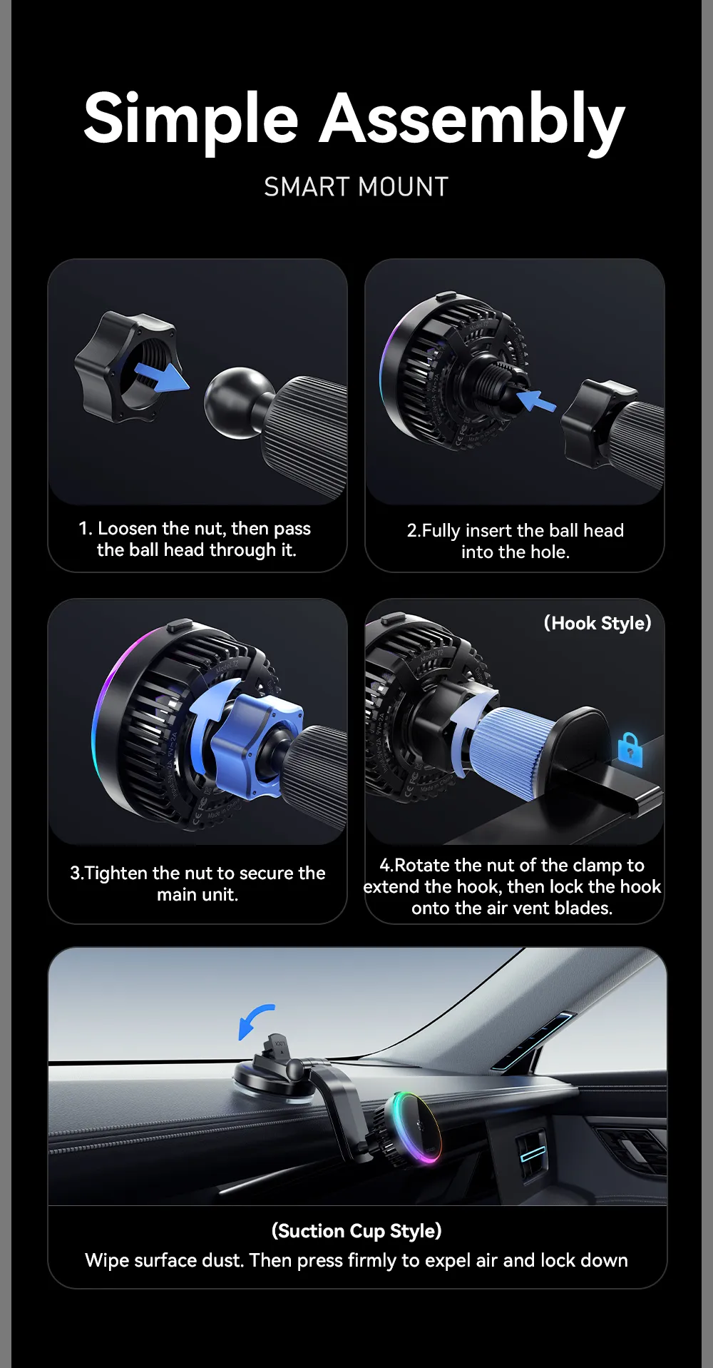 ESSAGER T2 Magnetic Wireless Car Charger 15W Fast Charging with Semiconductor Cooling 360° Rotation Phone Mount for Vent Dash Mount ESSAGER T2 Magnetic Wireless Car Charger 15W Fast Charging with Semiconductor Cooling 360° Rotation Phone Mount for Vent Dash Mount